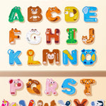 joycat wooden thick alphabet magnets for toddlers, large size cute animal colorful abc magnetic letters