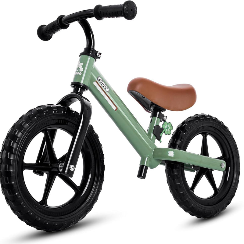 Kriddo Kids Balance Bike with Adjustable Seat and Handlebar, Toddler Bike Gifts Age 2-3, Green