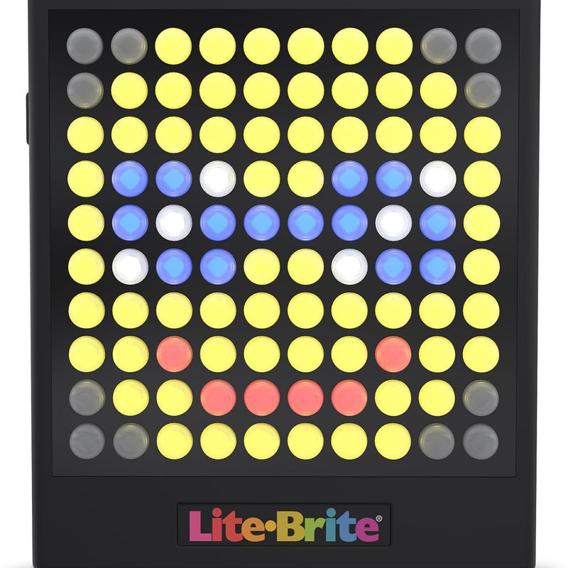 Lite-Brite Touch - 12 Art Guides, 100 Light-Up Buttons, 7 Colors, Portable Stem Learning Toy for Ages 6+