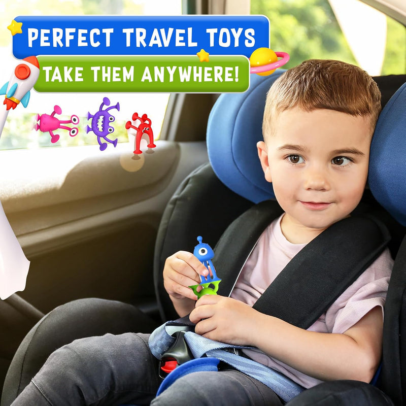 Baby Bath Toys: Suction Montessori Fidget Toys for Toddlers - Sensory Building Playset for Travel & Gifts