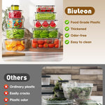 BiuLeon 40 PCS Food Storage Containers with Lids, Microwave/Dishwasher Safe | Airtight, BPA-free, Stackable, Meal Prep, Leakproof, Assorted Sizes, Labels & Pen, Reusable Plastic