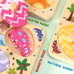 Wooden Dinosaur Matching Egg Puzzle for Preschool Learning Activities and Educational Toys