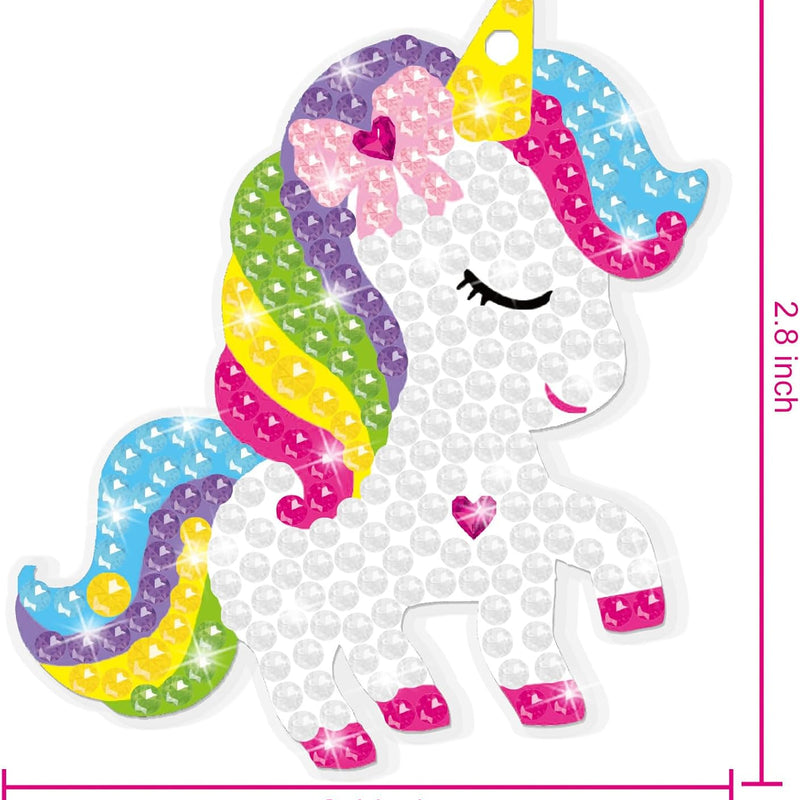 BANBBUR Art and Crafts for Kids Ages 8-12 4-8, 5 PCS Diamond Gem Art Kids | Double Sided 5D Gem Key Chain Making Kit,Christmas Crafts for Kids, Art and Craft Birthday Gifts Christmas Stocking Stuffers