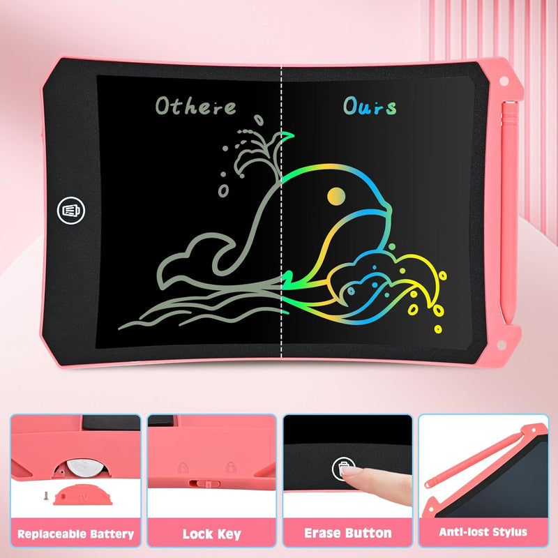 cimetech Toddler Girl Gifts, LCD Writing Tablet, Travel Essentials Toys | Kids Toys for 3 4 5 6 Year Old Boys, 8.5 Inch Drawing Pad Coloring Books 2 Pack, Travel Activities, Birthday Gifts Age 1-3