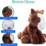 The Petting Zoo Floppy Horse Stuffed Animal Plushie, Gifts for Kids, Wild Onez Wildlife Animals, Horse Plush Toy 8 inches