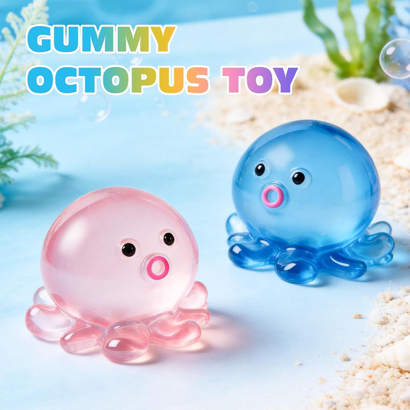 VISCOO 4 Pack Octopus Stress Balls for Adults Kids, Slow Rising Squishy for Anxiety Stress Relief, Cute Squeeze Ball for Party Favors/Taba Squishy for Classroom Prize Birthday
