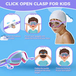 3 Pack Swimming Goggles, Kid Goggles with Earplugs Large Frame Anti-Fog/UV Wide View Swim Goggles Boys Girls 6-14