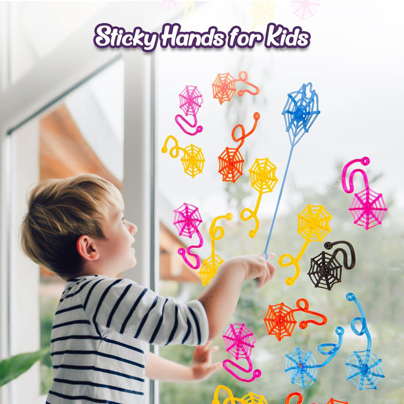 30-Piece Sticky Spider Web Hands: Fun Halloween Party Favors, Classroom Prizes, Goodie Bag Stuffers