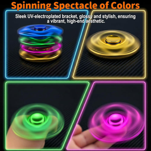 Fidget Toys Adults 5 Pack,Electroplated Metal Fidget Spinner Stress Reducer,High Speed 3-5 Min Quite Spins,Fidgets for Adults & Teens & Kids Age 6+
