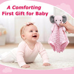 Pro Goleem Baby Girl Gifts Elephant Security Blanket with Stuffed Animal Snuggle Toy Lovey Soft Lovie Baby Registry Search for Infant and Toddler Pink 16 Inch