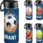 Personalized Game Water Bottle for Boys, 18oz | Customized Kids Insulated Bottle with Name for Kids for School, Stainless Steel Thermo with Straw