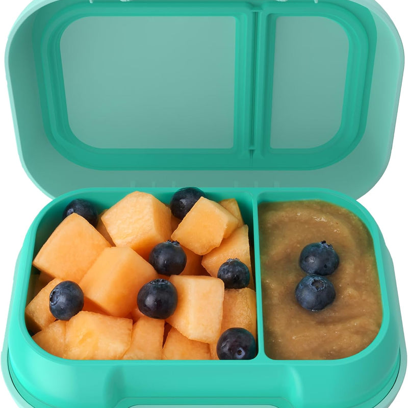 Bentgo Kids Snack - 2 Compartment Leak-Proof Bento Box Container for Snacks and Small Meals, Easy-Open Latch, Dishwasher Safe, BPA-Free for School, Daycare, & Sports - Ideal for Ages 3+ (Purple)
