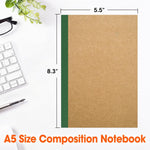 32 Pack Composition Notebooks Bulk, A5 Kraft Cover Lined Journaling Notebooks, 8.3”x 5.5” Travel Notebook for School Office Students Artists, 8 Colors 60 Pages