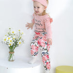 SUNNY PIGGY Newborn Infant Baby Girl Clothes Outfits Ruffle Romper Floral 4Pcs Pants Sets Toddler Girls Clothing Set