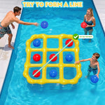 MGparty Pool Toys Games Set, 2-in-1 Inflatable Tic Tac Toe and Ring Toss Game, Outdoor Swimming Pool Party Floats Water Toys for Kids Teens Adults