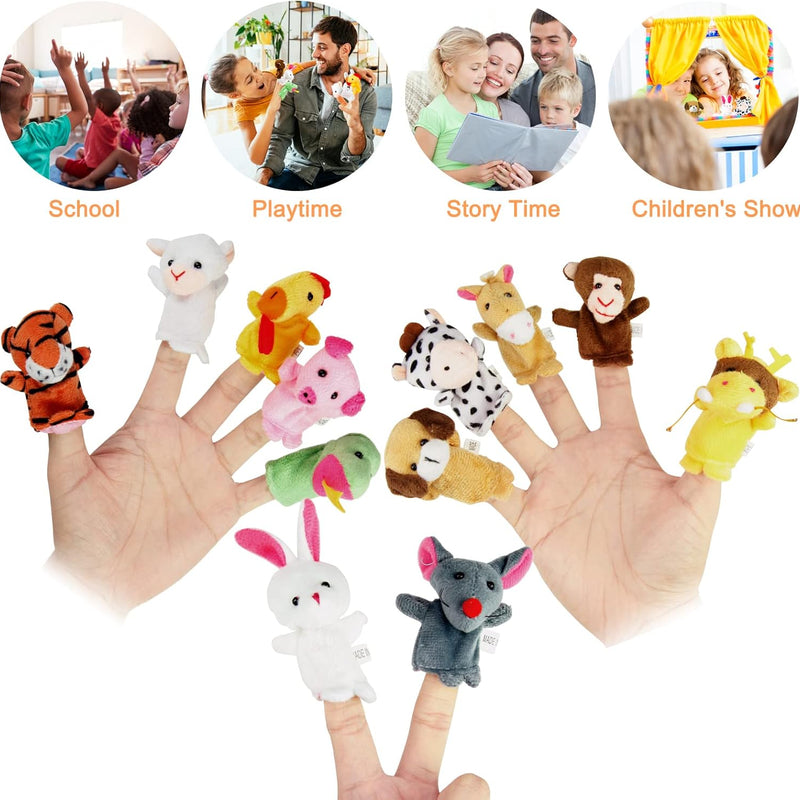 Sealive Soft Plush Animal Finger Puppets for Toddlers 1-3, Educational Storytelling Hand Puppet Set, Comfortable Fit for Kids & Adults, Ideal for Early Learning & Interactive Play.