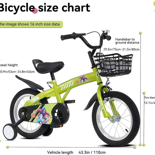 BMX style 16 inch kids' bicycle with adjustable design and training wheels for boys and girls ages 4-7