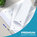 Rosmonde Loose Leaf Paper, 900 Sheets, 6 Pack, Wide Ruled, 8" x 10.5", Bulk Office Filler Sheets, 3 Hole Punched, 150 Sheets/Pack, Wide Ruled for 3 Ring Binder, Filler Notebook Paper, White