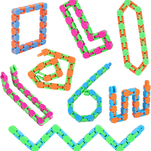 8pcs 24link plastic fidget toys for kids anxiety stress relief classroom gifts valentines day stocking stuffers
