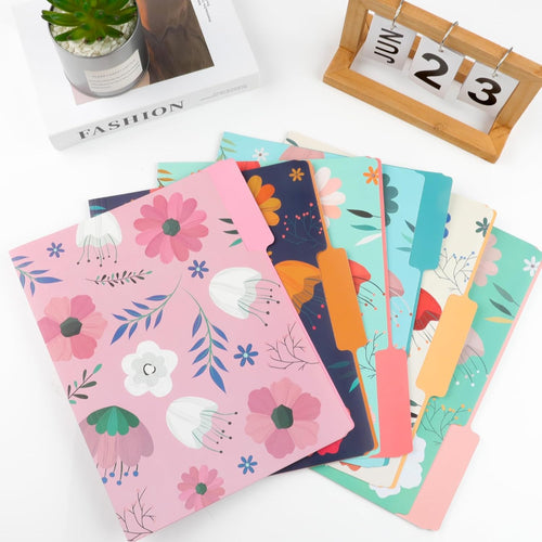 24 Pack Decorative File Folders, 1/3 Cut Tab Floral Colored Folders Letter Size 8.8 x 11.6 Inch, Assorted 6 Styles Filing Folder for Office School Business