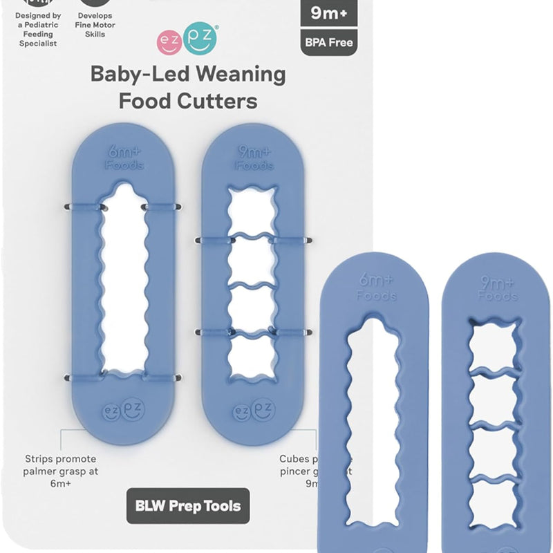 ezpz Baby-Led Weaning Food Cutters (2 pack in Sage) - 6/9 Months + | Food Prep for Infants - Designed by a Pediatric Feeding Specialist