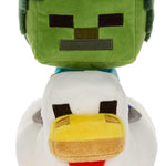 Mattel Minecraft Plush Zombie Chicken Jockey Toy, Collectible Stuffed Animal, 8-inch Soft Doll Inspired by Video Game Character​​