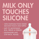 Boon Nursh Bottles - Slow Flow - Silicone Baby Bottles Help Ease Colic Symptoms - Formula and Breast Milk Only Touch Platinum Food-Safe Silicone - Pink - 0-3 Months - 3 Count - 4 Ounce