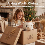 Mewaii Weighted Stuffed Animals for Adults & Kids, 2-5 lbs - 23" Heatable Coolable Cow Plush, Microwavable Adjustable Removable Inner Pad, Realistic Hug Comfort Gift (White)