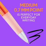 BIC Intensity Clic Black Gel Pens, Medium Point (0.7mm), 12-Count Pack, Retractable Gel Pens With Comfortable Grip (packaging may vary)