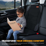 Car Seat Protector for Child Car Seat,Waterproof Car Seat Cover for Leather and Fabric Seats, 2 Mesh Pockets, Non-Slip Bottom,Thick Padding Cushion