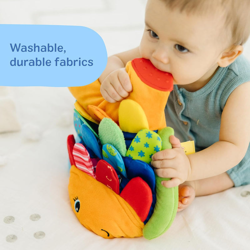 Melissa & Doug K's Kids Flip Fish Stuffed Animal and Baby Mirror for Tummy Time and Sensory Play, Soft and Safe for Infants 0-9 Months