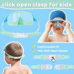 Vvinca 2 Pcs Kids Swim Goggles with Nose Cover, Swimming Diving Mask Wide View Anti Fog UV Anti Shattered Lens for Kids 3-14
