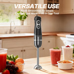 Turelar Immersion Blender Corded 400W, 2 Speed, Emulsifier, Blend, BPA-Free | Hand Blender Stick Mixer, Ergonomic Handle, Stainless Steel Blades, Effortless Blending for Soup, Smoothies, Puree, Baby Food