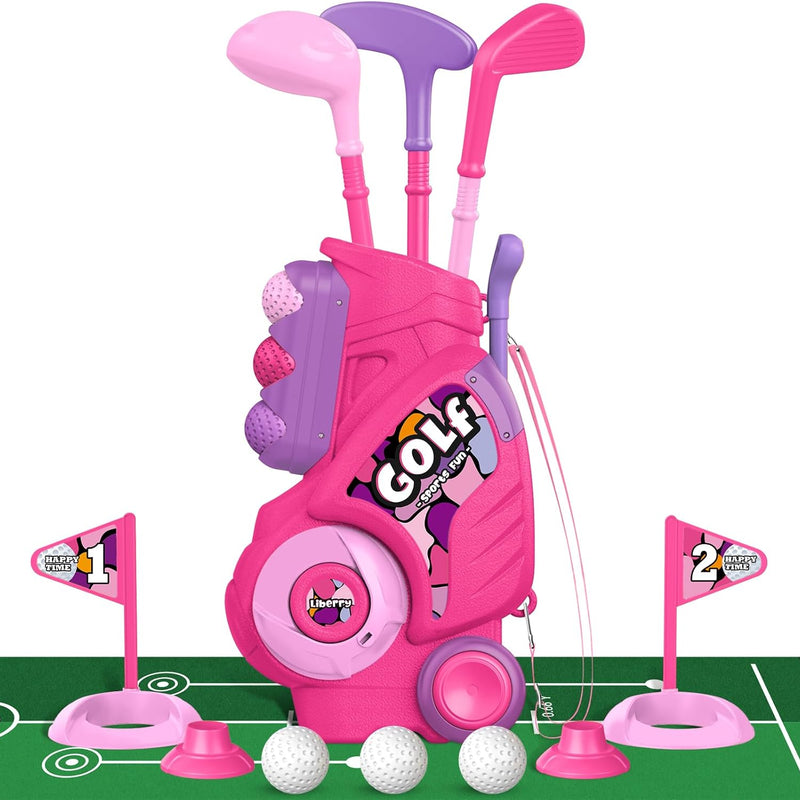 Liberry Toddler Golf Set with Unique Shoulder Strap, Indoor Outdoor Sports Toys for Boys Girls 1-4 Years