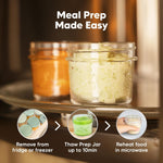KeaBabies 12pk 4oz Glass Baby Food Containers with Lids, Leak-Proof (Sage) | Microwavable Small Glass Jars, Baby Purees, Toddler Snack Storage Containers, BPA-Free, Dishwasher-safe, Freezer Safe