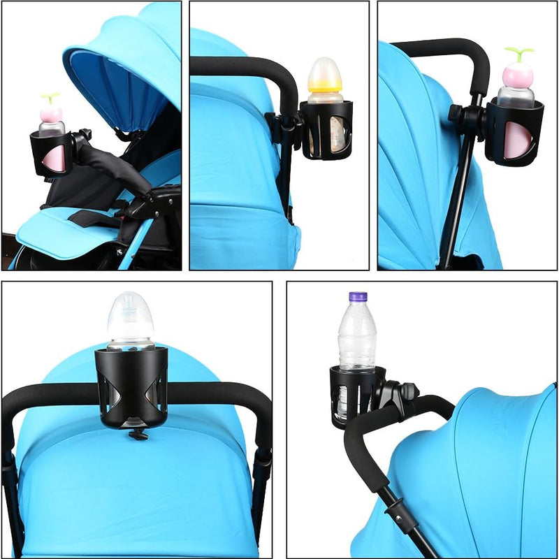 Accmor Stroller Cup Holder, Walker Wheelchair Bike Drinks Holder | Universal 360° Rotatable Cup Holder Stroller Attachment Accessories