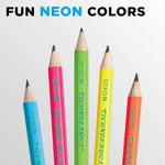 Ticonderoga Wood-Cased Pencils, Pre-Sharpened, #2 HB Soft, Neon Colors, 18 Count
