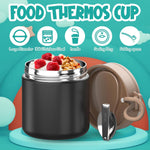 Thermo for Hot Food Kids - 15.2oz, Leak Proof Insulated Food Jar, Soup Thermo, Insulated Lunch Containers, Termos Para Comida Caliente, Wide Mouth Lunch Box with Folding Spoon and Handle