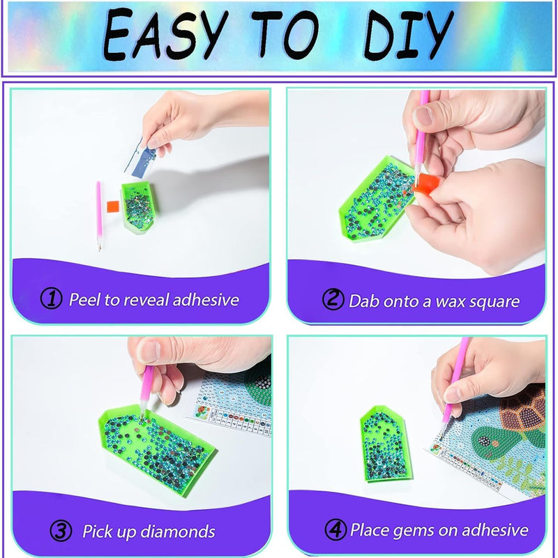 Acelii 6 Pack 5D Cartoon Diamond Painting Kits for Kids Beginners | Cute Animals DIY Diamond Art Kit for Kids,Full Round Drill Big Gem Art for Kid,Home Wall Decoration 6X6 inch