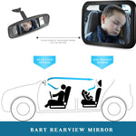 Baby Car Mirror, DARVIQS Car Seat Mirror, Safely Monitor Infant Child in Rear Facing Cars Seat, Wide View Shatterproof Adjustable Acrylic 360°for Backseat, Crash Tested and Certified for Safety