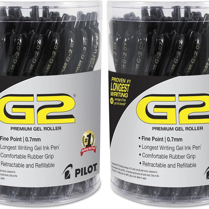 Pilot G2 Premium Gel Roller Pen, Retractable and Refillable, Fine Point 0.7 mm, Black Ink, 36 Count