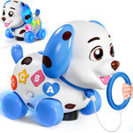 3-in-1 Musical Puppy Toys for 1 Year Old Girl Gift, Educational Baby Toy 6-12-18 Month, 1st Birthday Gift for 1 Year Old Girl Boy, First Bilingual Present for 7 8 9 10 Month Infant (Pink)