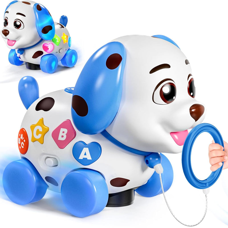 3-in-1 Musical Puppy Toys for 1 Year Old Girl Gift, Educational Baby Toy 6-12-18 Month, 1st Birthday Gift for 1 Year Old Girl Boy, First Bilingual Present for 7 8 9 10 Month Infant (Pink)