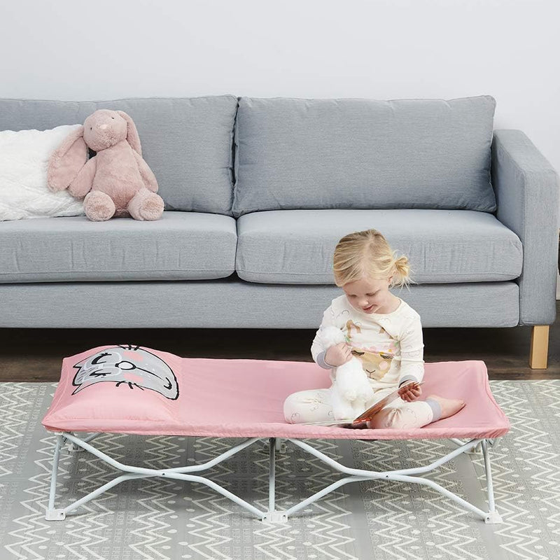 Regalo My Cot® Portable Toddler Bed, Foldable Kids Travel Bed & Camping Cot, Lightweight Sleeping Cot for Toddlers, Indoor/Outdoor, 46.5” x 24” x 9.5”, Pink