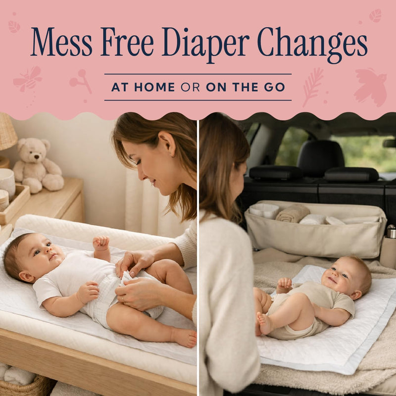 Peekapoo - The Original Disposable Baby Changing Pad Liners – 50 Pack | Super Soft, Waterproof, Ultra-Absorbent, Fragrance-Free, 24 x 18 Inch, Portable, Travel-Friendly, Pee Pads, BPA & PFAS Free