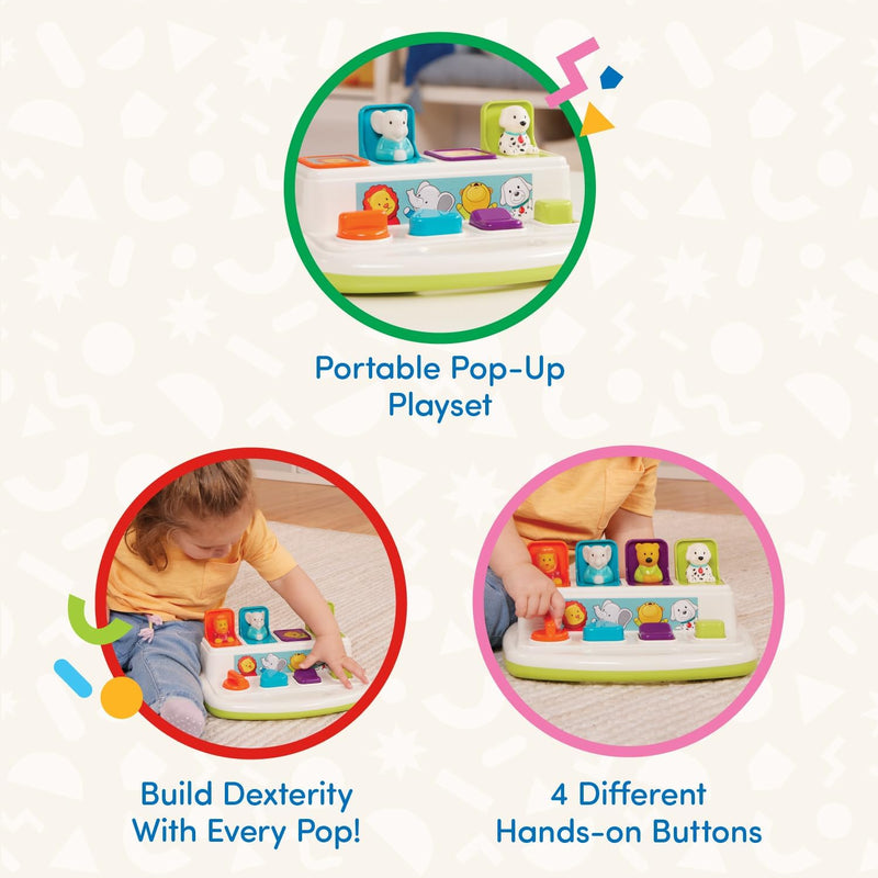 Battat Cause and Effect Toy with Buttons and Colors for Kids, Toddlers, and Babies
