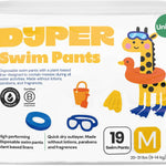 DYPER Baby Swim Diapers Size Medium (20-31 lbs), 19 Count | Disposable Swim Pants | Plant-Based, Hypoallergenic & Fragrance Free | Won't Swell in Water | for Pool, Beach, Swim Lessons & Water Play