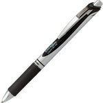 Pentel EnerGel RTX Retractable Liquid Gel Pen, (0.7mm) Medium Line, Metal Tip, Black Ink, Box of 12 (BL77-A)