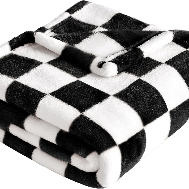 Yurhap Checkered Baby Blanket Fleece Baby Blankets Neutral for Boys Girls, Super Soft Warm Lightweight Infant Toddler Newborn Receiving Blankets for Crib Stroller, 30''x40'', Khaki