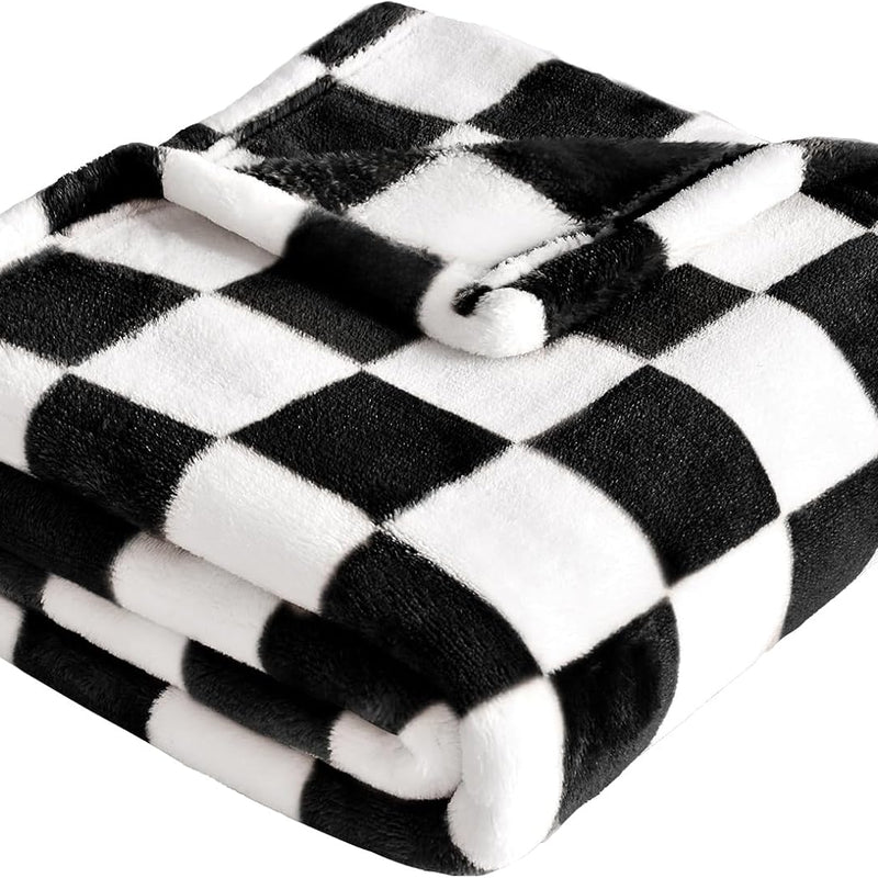 Yurhap Checkered Baby Blanket Fleece Baby Blankets for Boys, Ultra Soft Cozy Fluffy Infant Toddler Newborn Receiving Blankets for Crib Stroller, 30''x40'', Blue